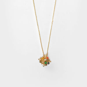 Multicolor Crystals Pendant Short Necklace