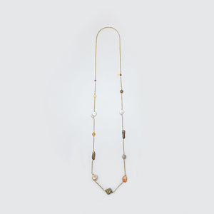 Muticolored Natural Pearls Long Necklace