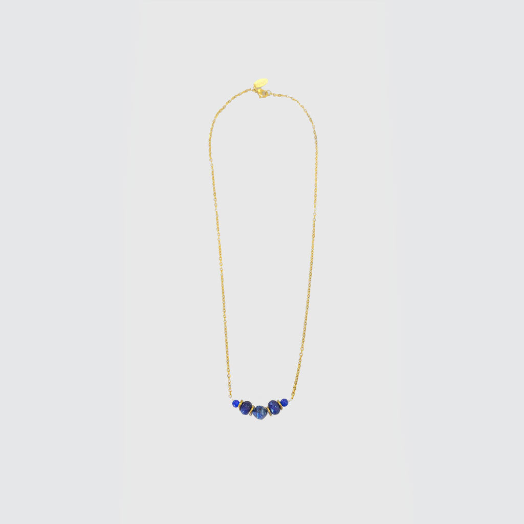 Lapislasuli and Blue Stone Short Necklace