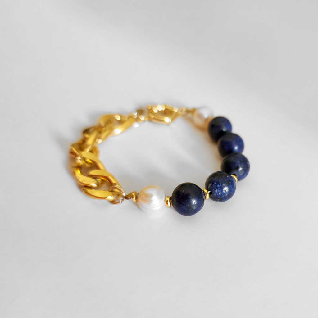 Lapis Lazuli and Pearl Bracelet