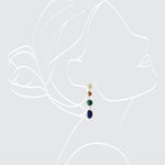 Lapislázuli and Malachite Long Earrings