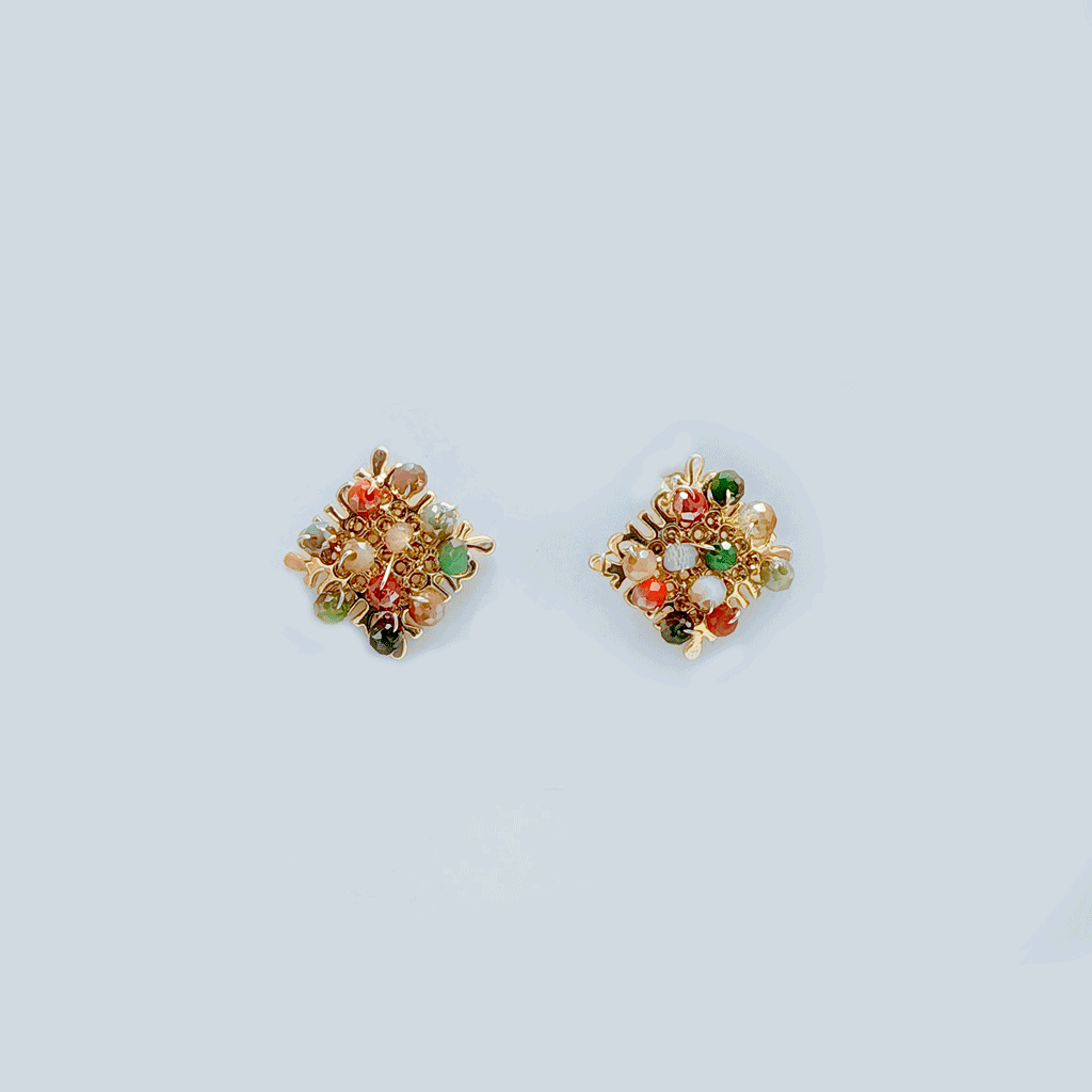 Multicolor, Small Crystal Earrings