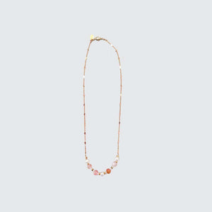 Pink Corals and Pearl Short Necklace
