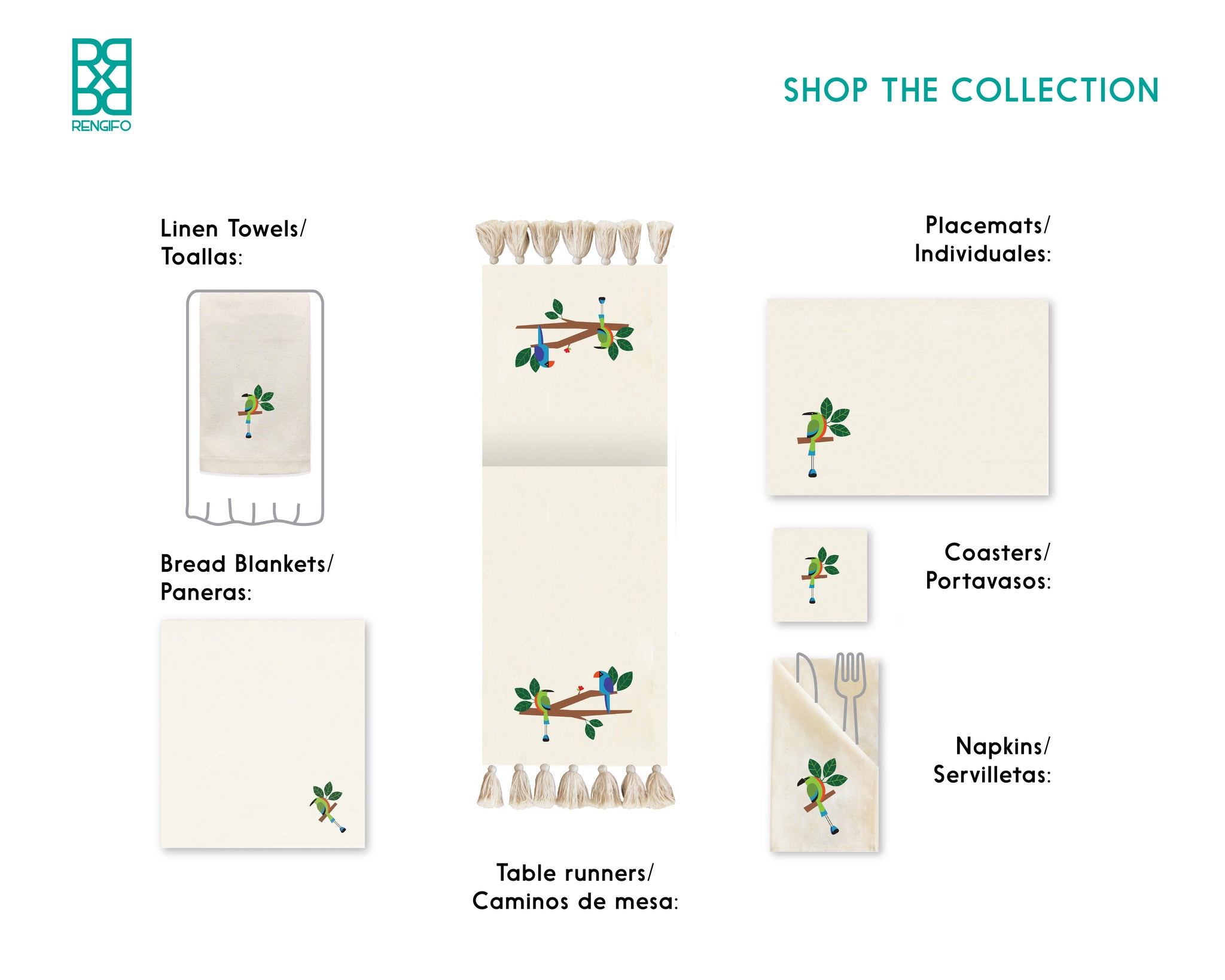 Torogoz Collection, HandPainted Coasters, set of 4