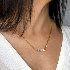 Pink Corals and Pearls Necklace