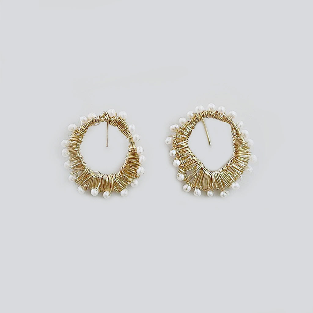 Pearls, Big Crystal Earrings