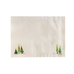 Set of 4, Christmas Pine Tree Collection, Handpainted Cotton Placemats