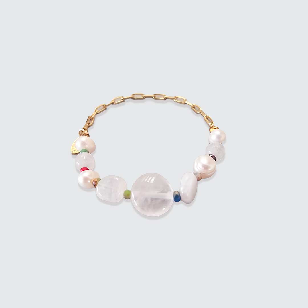 Pearls, Agatha and Colorful Crystals Bracelet