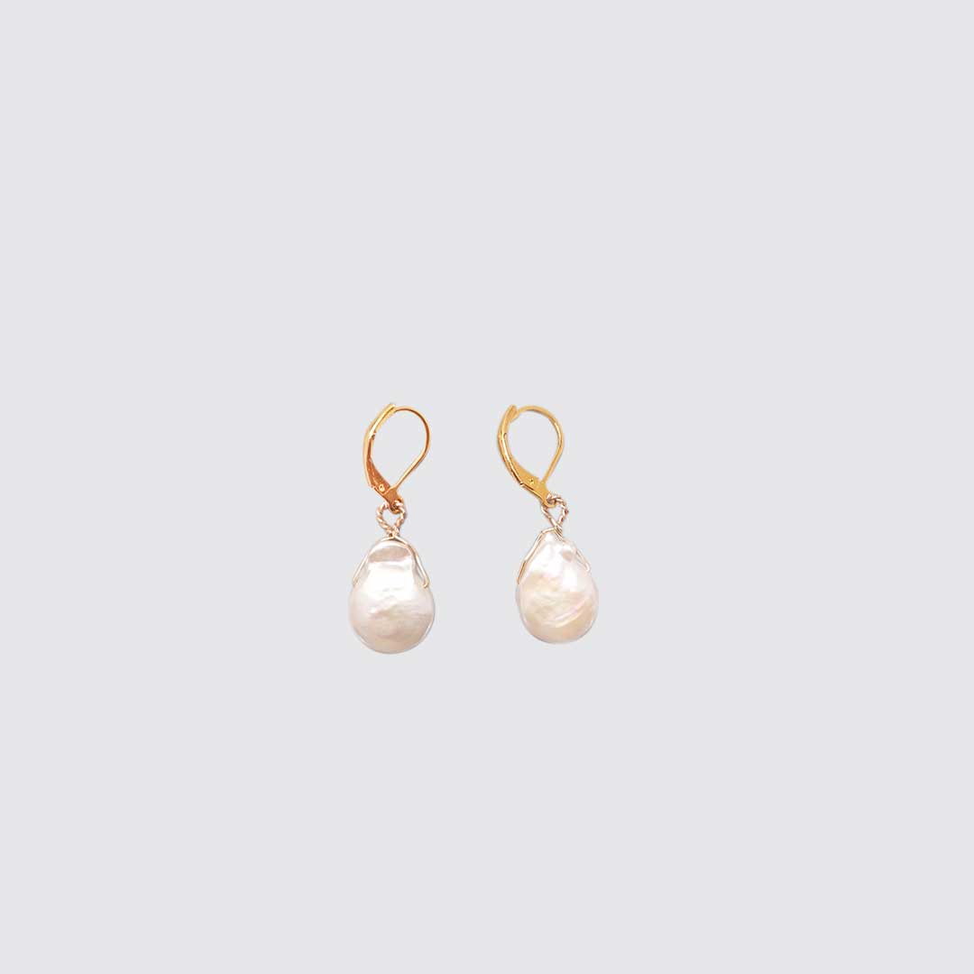 Small Hanging Pearl Earrings