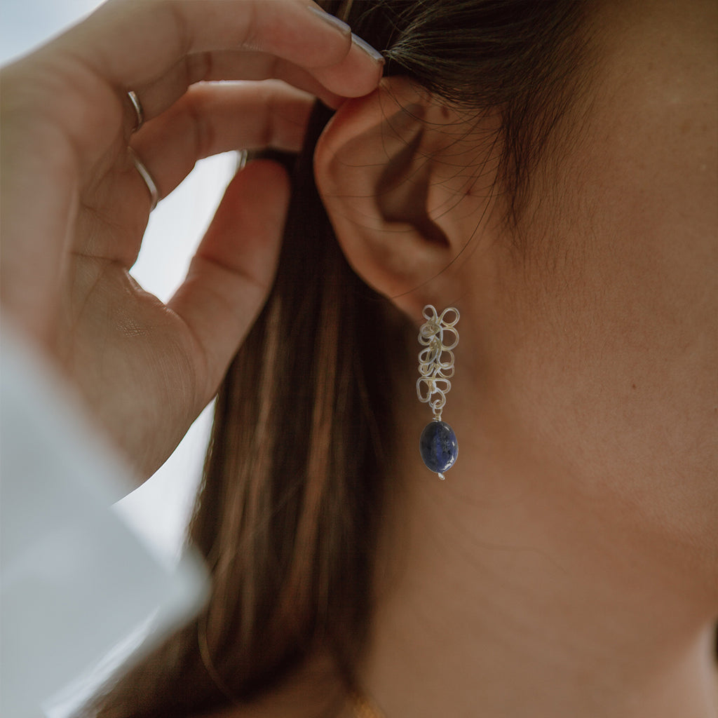Blue Medium Wired Earrings