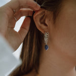 Blue Long Wired Earrings