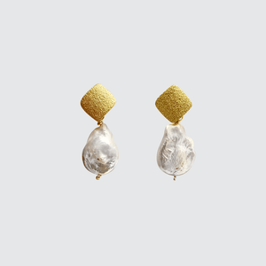 Single Pearl Statement Earrings