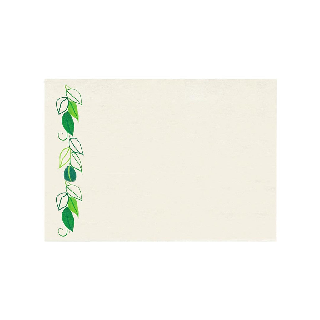 Green Leaves Collection, Handpainted Cotton Placemats