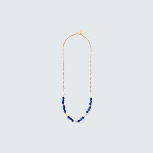 Lapis Lazuli and Pearls Short Necklace