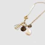 Agathe, Quartz and Pearls Short Necklace with Virgin Pendant