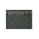 Christmas Lights Collection,  Set of 4, Dark Green Handpainted Cotton Placemats