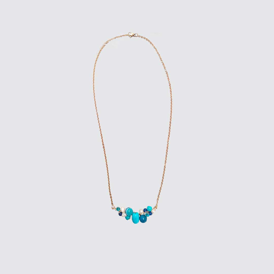 Turquoise and Lapis Lazuli Short Necklace