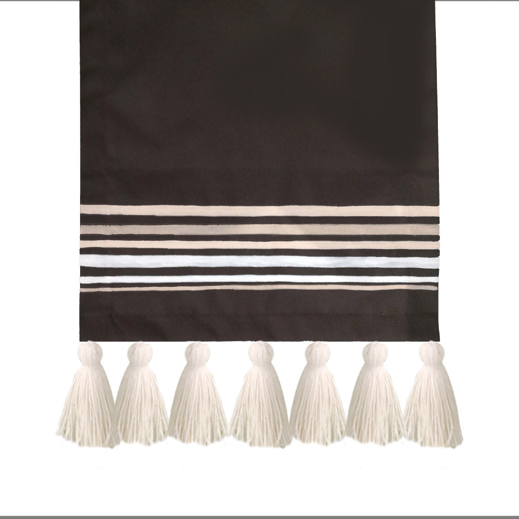 Lines Collection, Brown Handpainted Table Runner