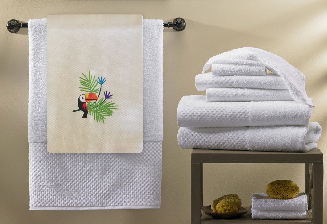 Toucan Collection, Handpainted Linen Towel, Set of two