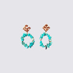 Turquoise with Plaque Hoop Earrings